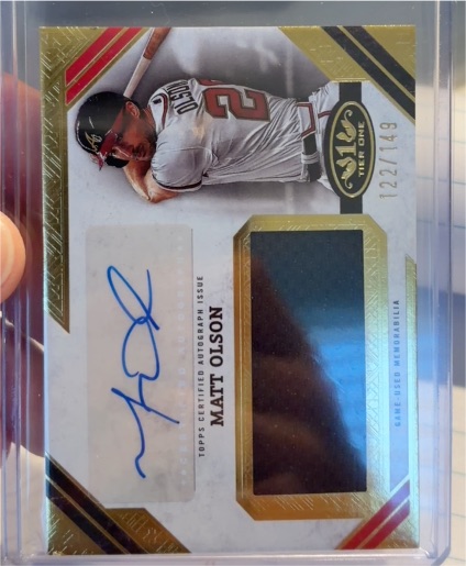 2025 Topps Tier One #AJR-MO Matt Olson — front