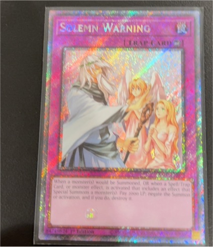 Yu-Gi-Oh! RA02-EN078 Solemn Warning Platinum Secret Rare 1st Edition — front