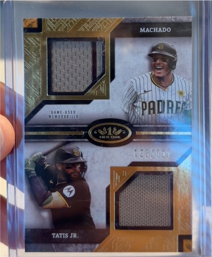 2025 Topps Tier One Dual Player Relic Manny Machado & Fernando Tatis Jr. — front