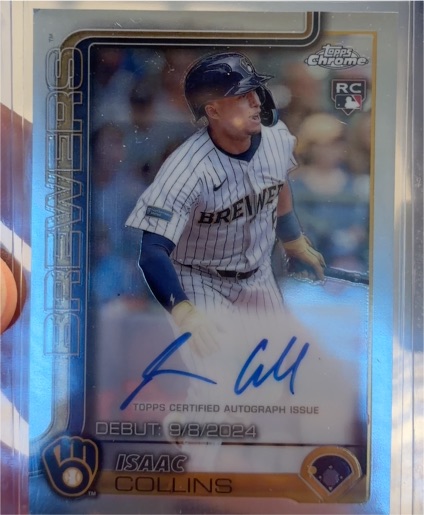 2025 Topps Chrome Rookie Debut Autographs #CRDA-IC Isaac Collins — front