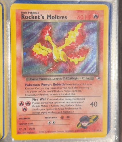 2000 Pokémon Gym Heroes #12 Rocket's Moltres — front