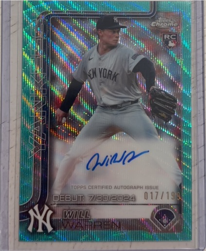 2025 Topps Chrome Update Rookie Debut Autograph #CRDA-WWA Will Warren — front
