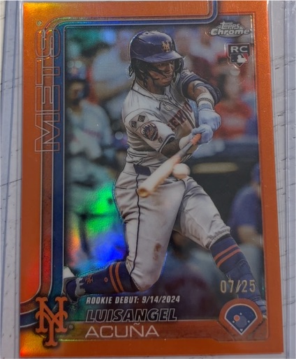 2025 Topps Chrome Update #USC53 Luisangel Acuna Rookie Debut — front