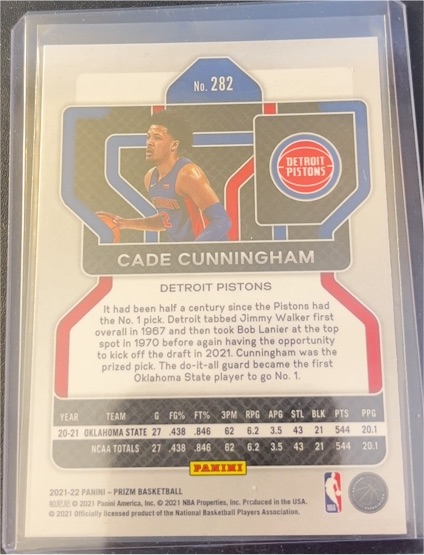 2021-22 Panini Prizm #282 Cade Cunningham — front