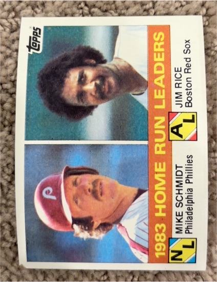 1984 Topps #132 1983 Home Run Leaders Mike Schmidt / Jim Rice — front