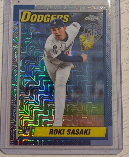 2025 Topps Update #U90C-40 Roki Sasaki Dodgers Silver Pack Chrome Rookie — front