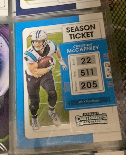 2021 Panini Contenders Season Ticket #15 Christian McCaffrey — front