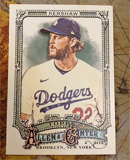2025 Topps Allen & Ginter #37 Clayton Kershaw — front