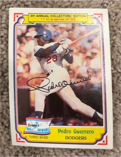 1984 Topps Drake's Big Hitters #11 Pedro Guerrero — front