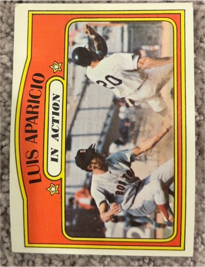 1972 Topps #314 Luis Aparicio In Action — front