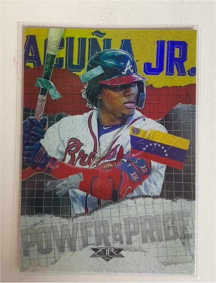 2020 Topps Fire #PP-2 Ronald Acuna Jr Power and Pride — front