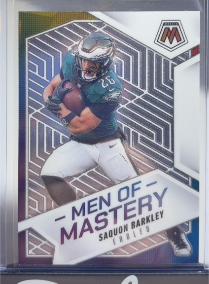 2025 Panini Mosaic #10 Saquon Barkley Men of Mastery — front