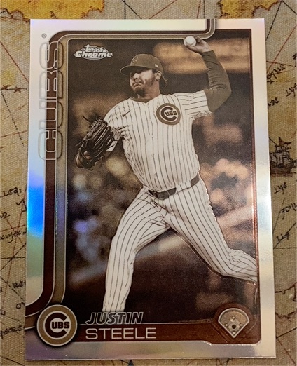 2025 Topps Chrome Update #USC3 Justin Steele Sepia Refractor — front