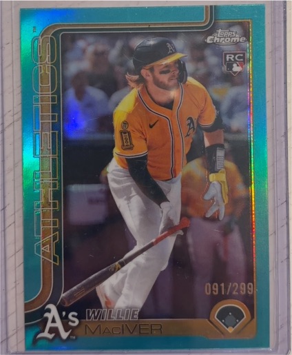 2025 Topps Chrome Update #USC81 Willie MacIver Aqua Wave Refractor RC — front
