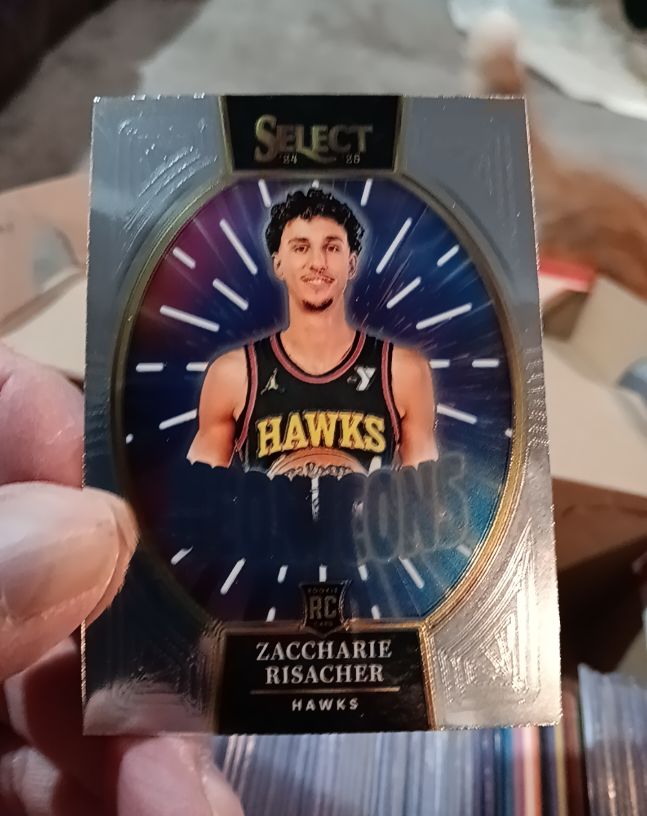 2024-25 Panini Select #25 Zaccharie Risacher RC Neon Icons — front