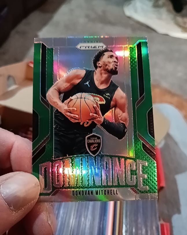 2024-25 Panini Prizm #23 Donovan Mitchell Dominance Green Prizm — front