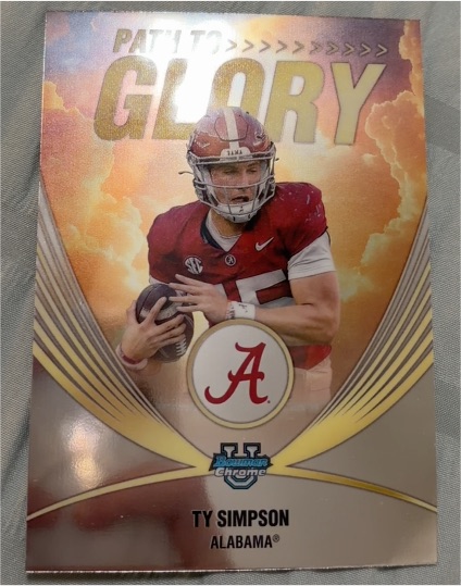 2025 Bowman University Chrome #PG-17 Ty Simpson Path to Glory — front