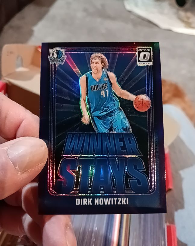 2024-25 Donruss Optic #13 Dirk Nowitzki Winner Stays Purple Prizm Mavericks — front
