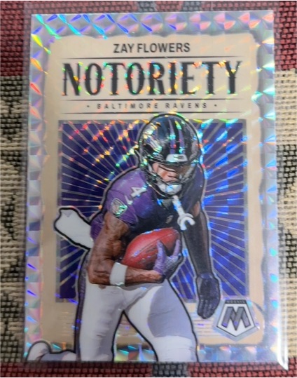 2024 Panini Mosaic #17 Zay Flowers Notoriety Silver Mosaic — front