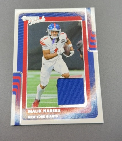 2025 Donruss Malik Nabers Donruss Threads Patch #DTH-MNS New York Giants — front