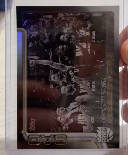 2025-26 Topps #295 Light The Beam Kings Have Fun Hooping! Blackout Sacramento Kings — front