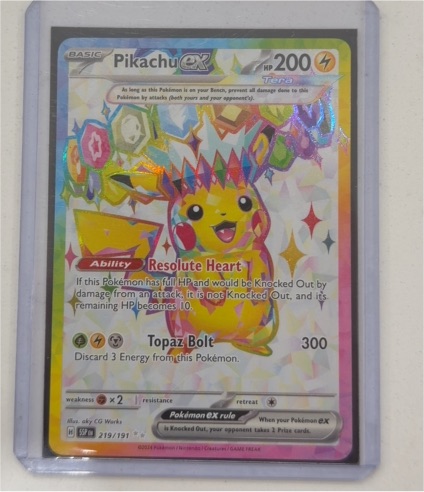 2024 Pokémon SV08: Surging Sparks #219/191 Pikachu ex — front