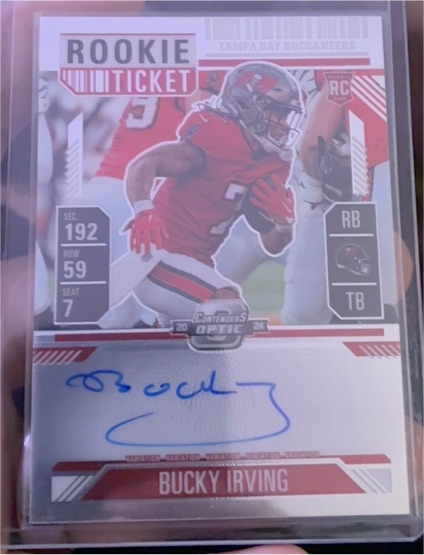 2024 Panini Contenders Optic #122 Bucky Irving Rookie Ticket — front