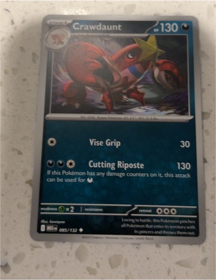 2025 Pokémon ME01: Mega Evolution #085 Crawdaunt — front