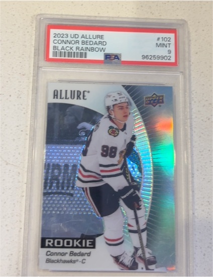 2023 Upper Deck Allure #102 Connor Bedard Black Rainbow — front