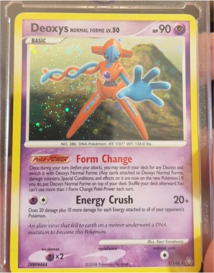 2008 Pokémon Legends Awakened #1 Deoxys Normal Forme — front