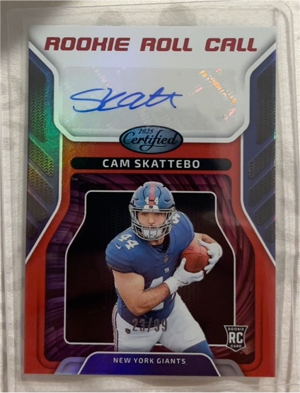 2025 Panini Certified Rookie Roll Call Auto #RRCCSO Cam Skattebo — front