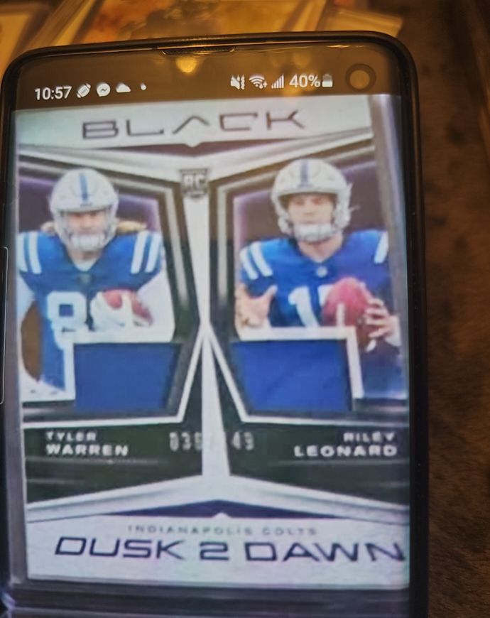 2025 Panini Black #Dusk 2 Dawn Tyler Warren Riley Leonard — front