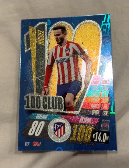 2020-21 Topps Match Attax #CL7 Saul Niguez 100 Club — front
