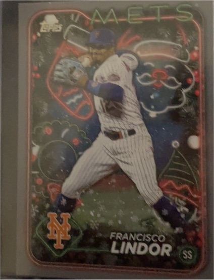 2024 Topps Holiday #H36 Francisco Lindor — front