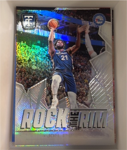2024-25 Panini Totally Certified #8 Joel Embiid Rock the Rim Mirror — front