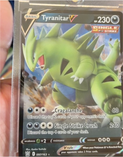 2021 Pokémon TCG Battle Styles #097 Tyranitar V — front
