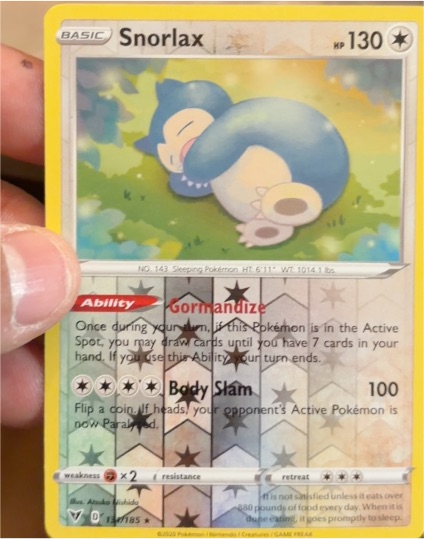 2020 Pokemon Sword & Shield Vivid Voltage #131 Snorlax — front