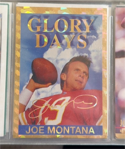 1993 Joe Montana San Francisco 49ers Glory Days Prototype Card — front