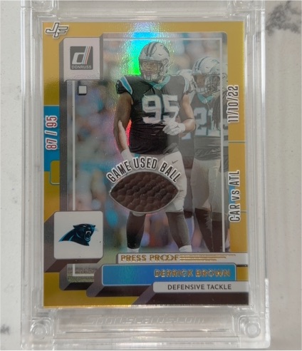 2025 Donruss Jersey Fusion Press Proof #87 Derrick Brown — front