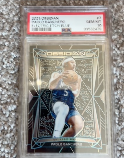 2023 Panini Obsidian #7 Paolo Banchero Electric Etch Blue — front