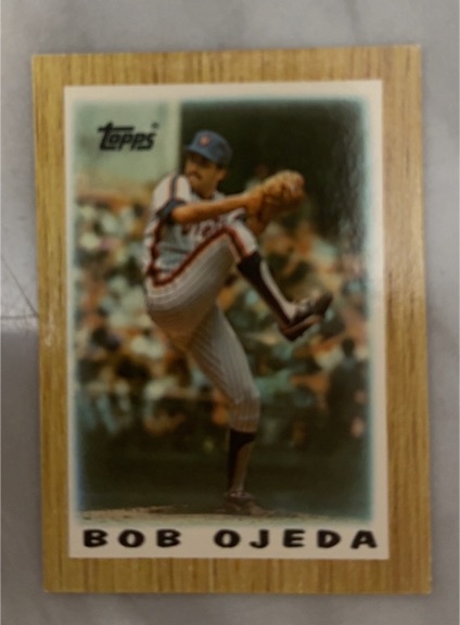 1987 Topps Major League Leaders Minis #25 Bob Ojeda — front