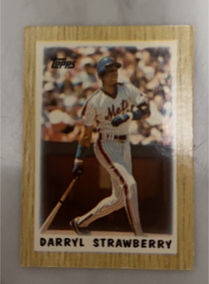 1987 Topps Major League Leaders Minis #26 Darryl Strawberry — front