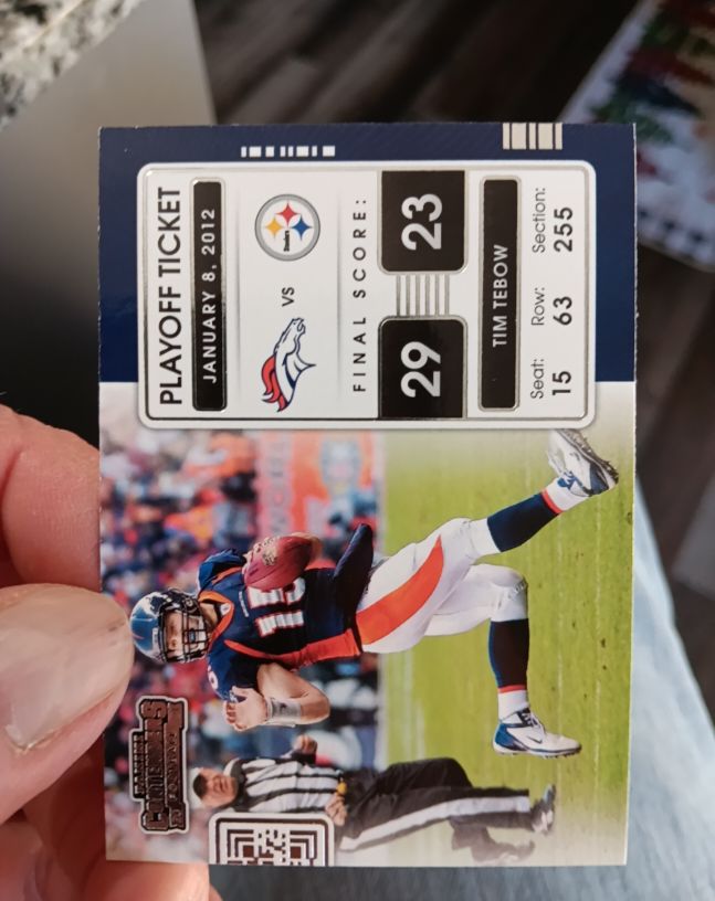 2021 Panini Contenders Playoff Tickets #PLT-TTE Tim Tebow — front