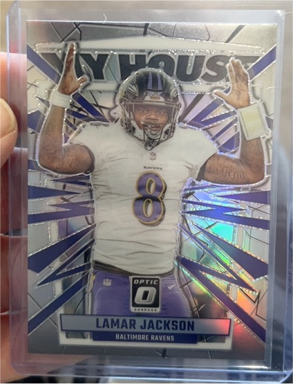 2023 Panini Donruss Optic #17 Lamar Jackson My House Silver Prizm — front