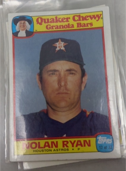 1986 Topps Quaker Chewy Granola Bars #12 Nolan Ryan — front