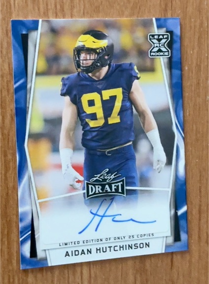 2022 Leaf Draft #BA-AH1 Aidan Hutchinson — front
