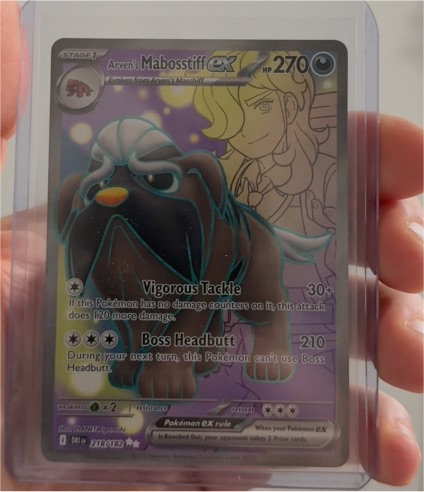 2025 Pokemon SV10: Destined Rivals #218/182 Arven's Mabosstiff ex — front