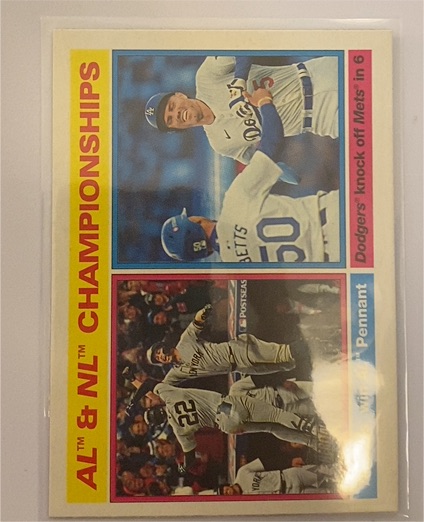 2025 Topps Heritage #461 AL & NL Championships Dodgers vs Mets — front
