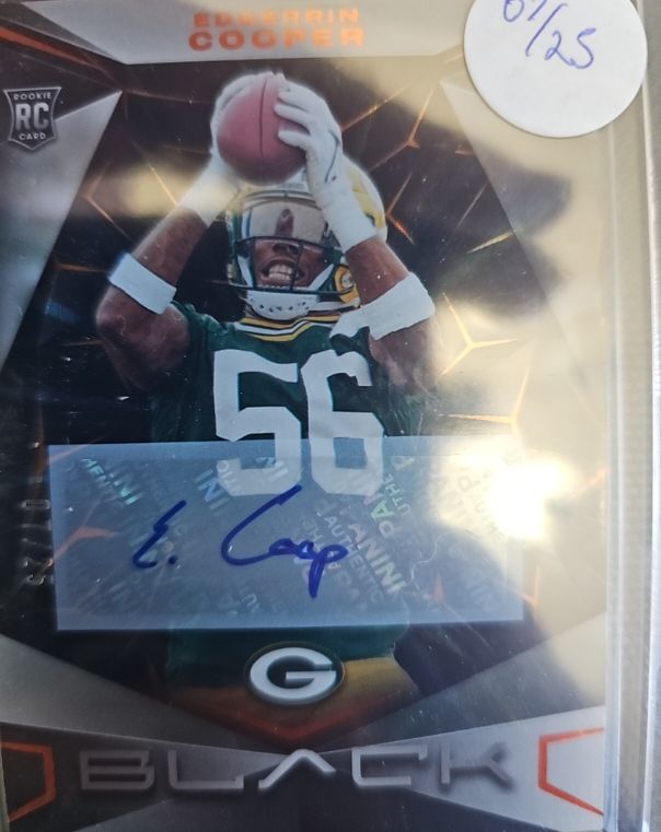 2024 Panini Black Rookie Auto Sapphire #130 Edgerrin Cooper — front