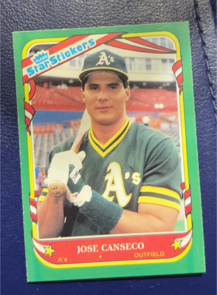 1987 Fleer Star Stickers #19 Jose Canseco — front